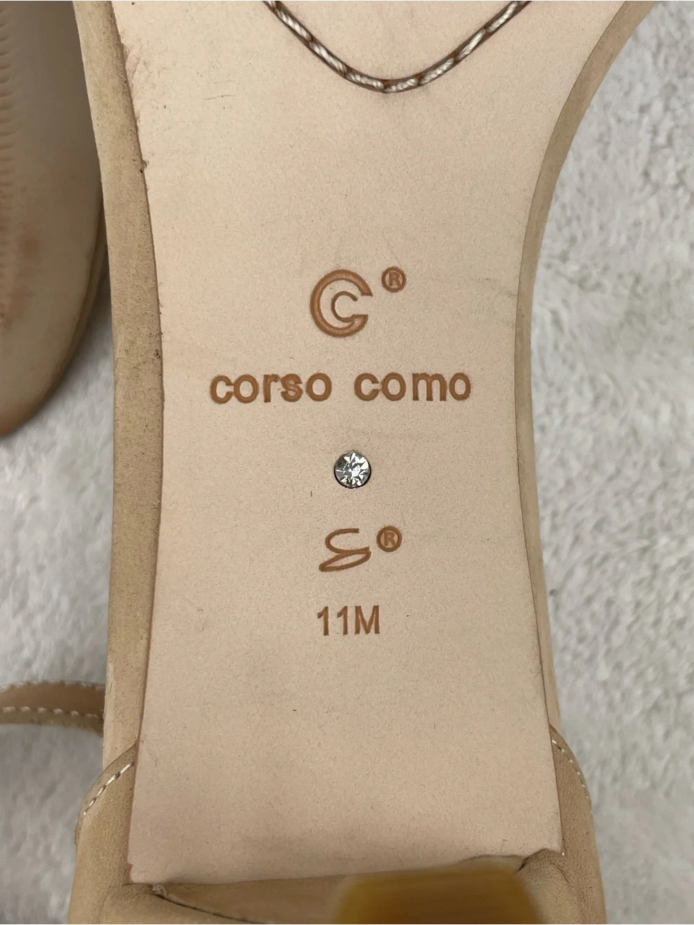Corso Como Tan Suede Single-Strap Ankle Sandals